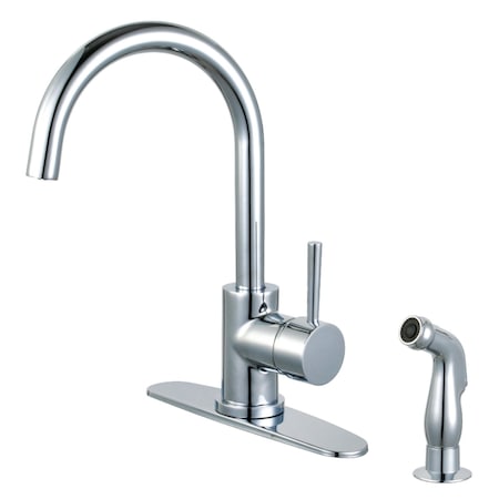 Gourmetier LS8571DLSP Single-Handle Kitchen Faucet with Side Sprayer, Polished Chrome LS8571DLSP